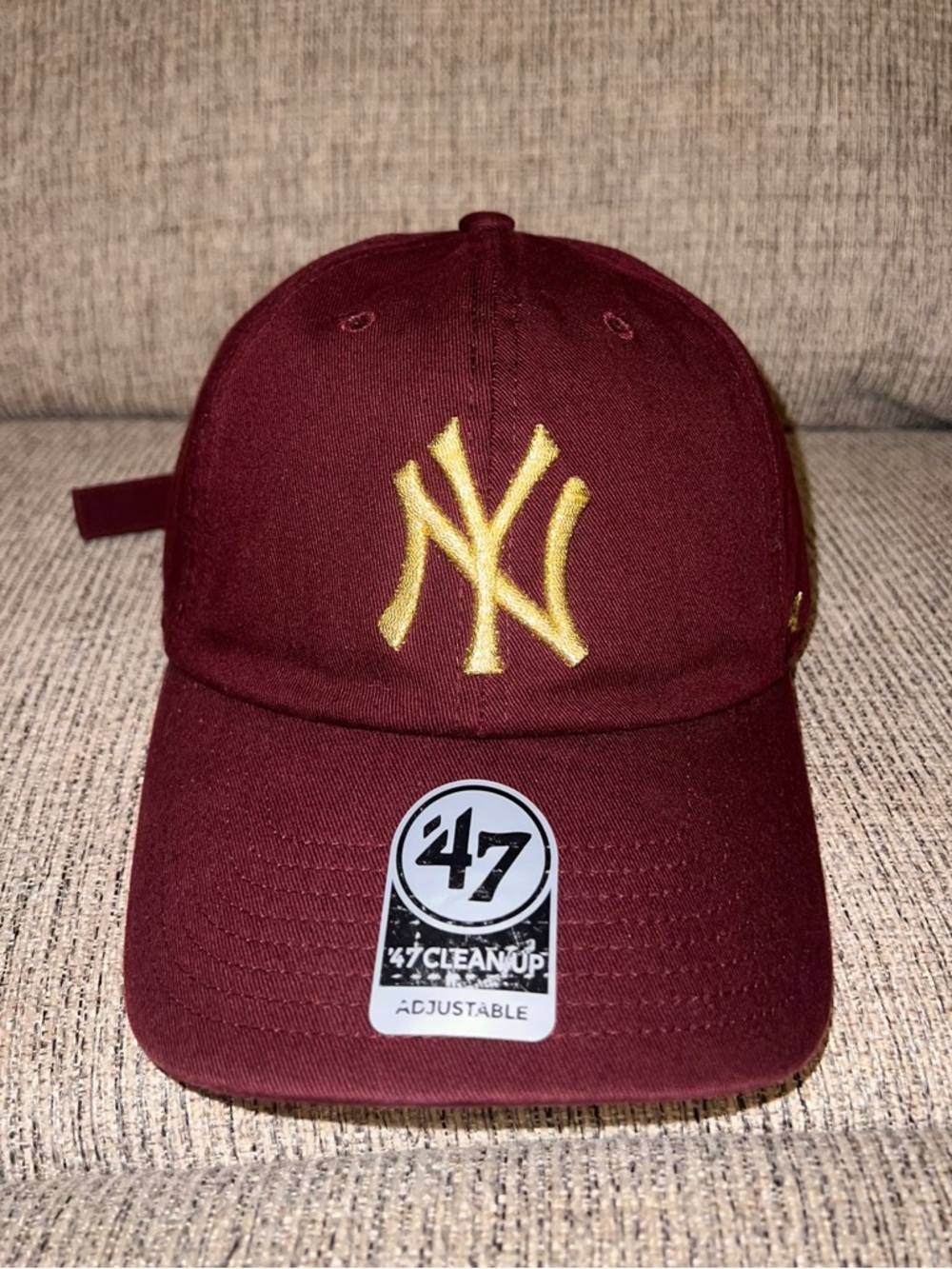 47 Maroon Cap with Gold NY Embroidered Logo
